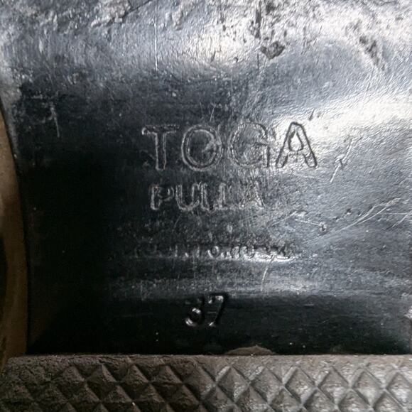 Toga Pulla Beige Suede Pointed Toe Western Four Buckle Ankle Boots 37 6.5 - Picture 6 of 7